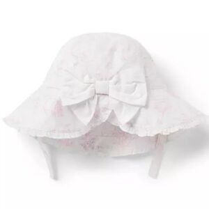 Janie and Jack 100049341 Light Pink Bunny Toile Baby  Toile Sun Hat size 3-6